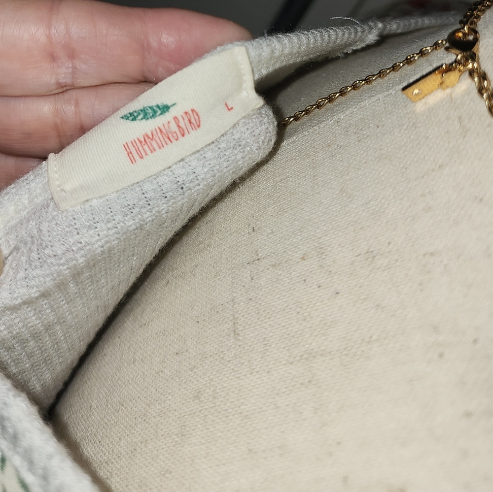 Hummingbird Floral and Gray Blouse - Picture 9 of 12